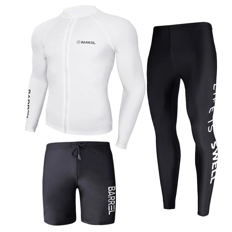 White zipper + shorts + long pants